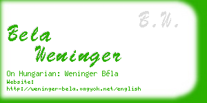 bela weninger business card