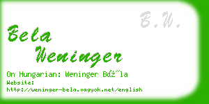 bela weninger business card